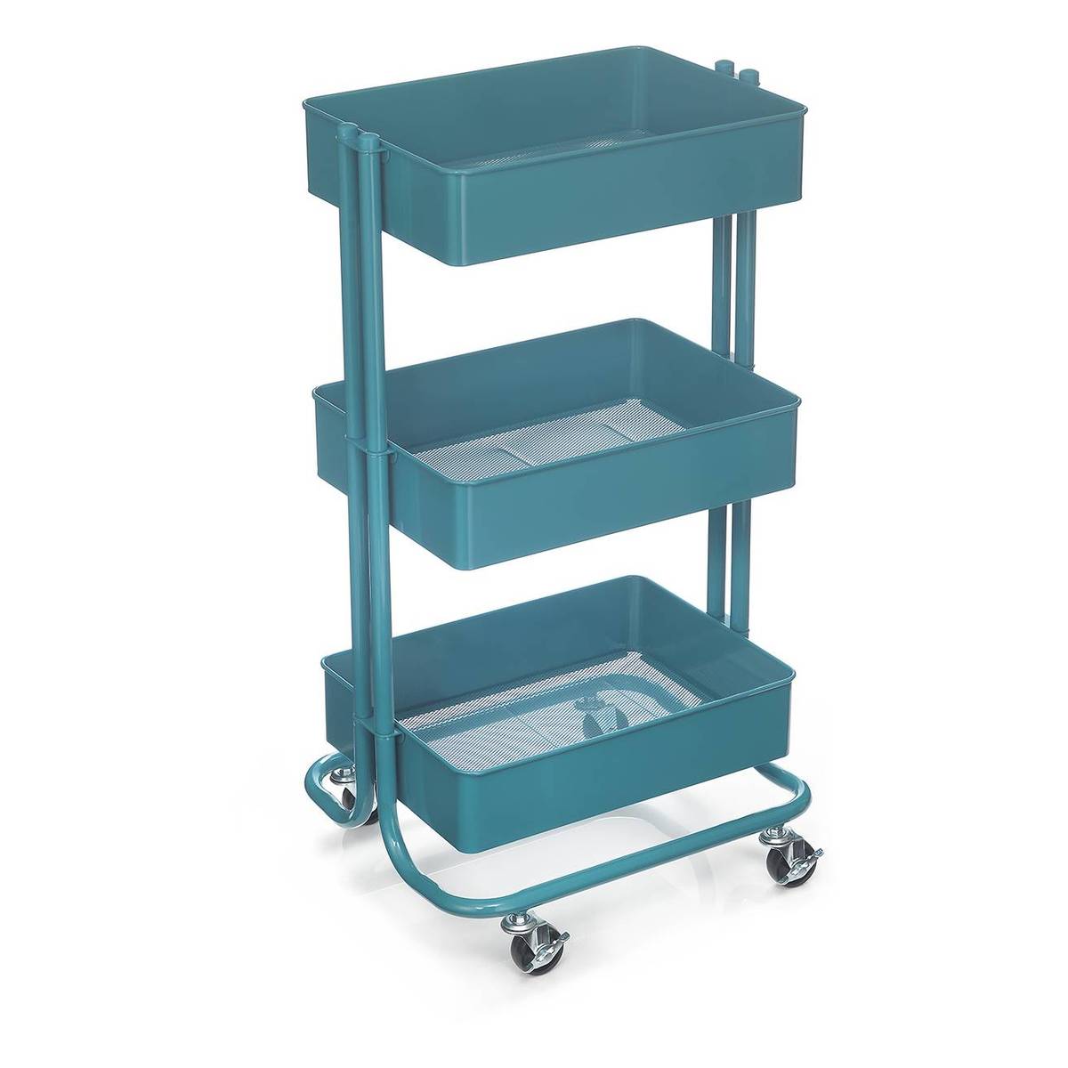 Teal Three Tier Storage Trolley