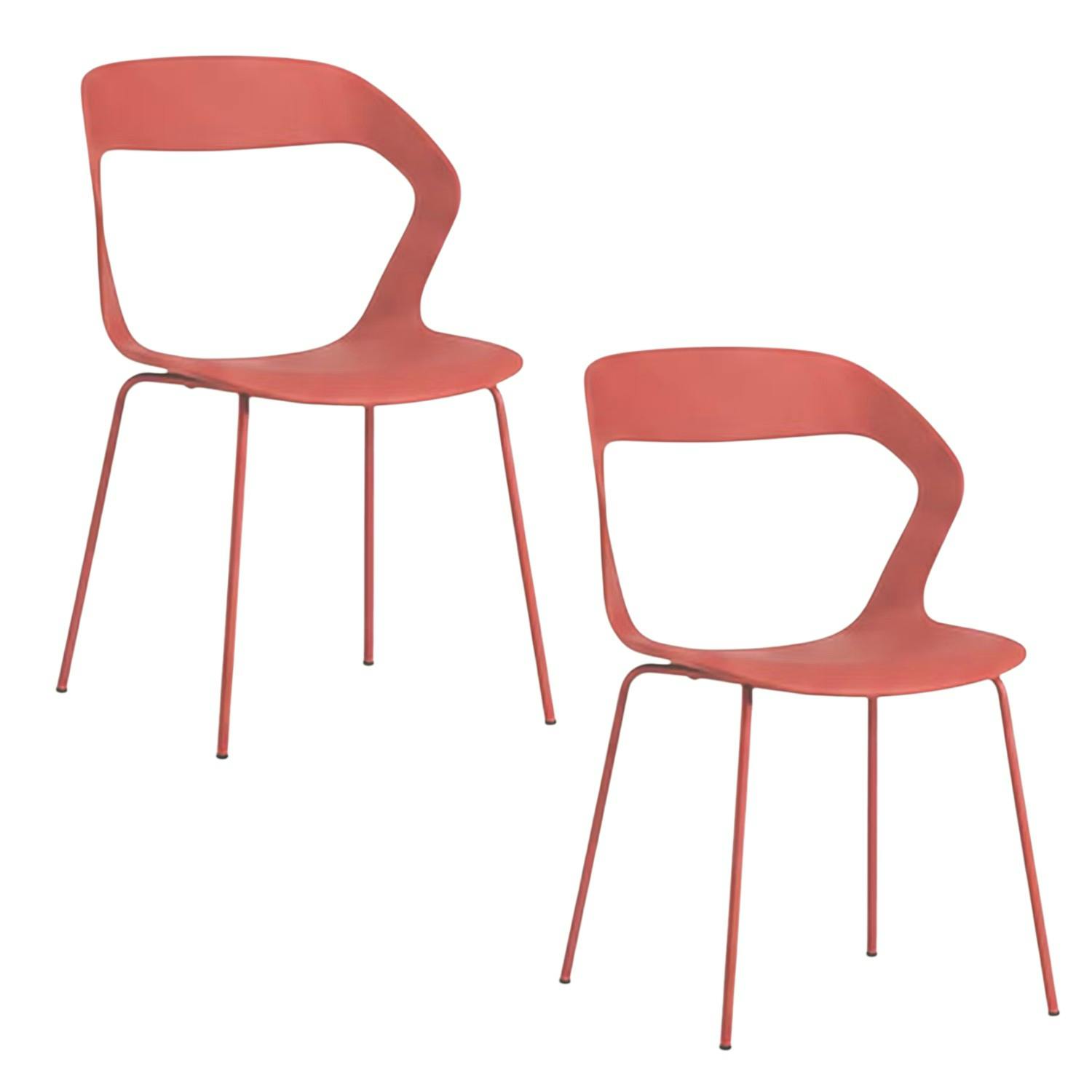 Chaise design terracotta en polypropylène (lot de 2) ALBA