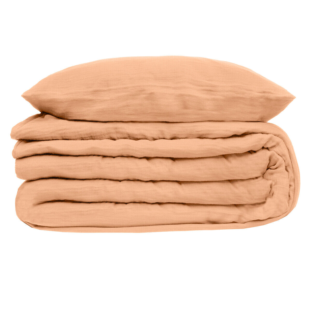 Capa de edredão e 2 capas de almofada gaze rosa 220x240cm