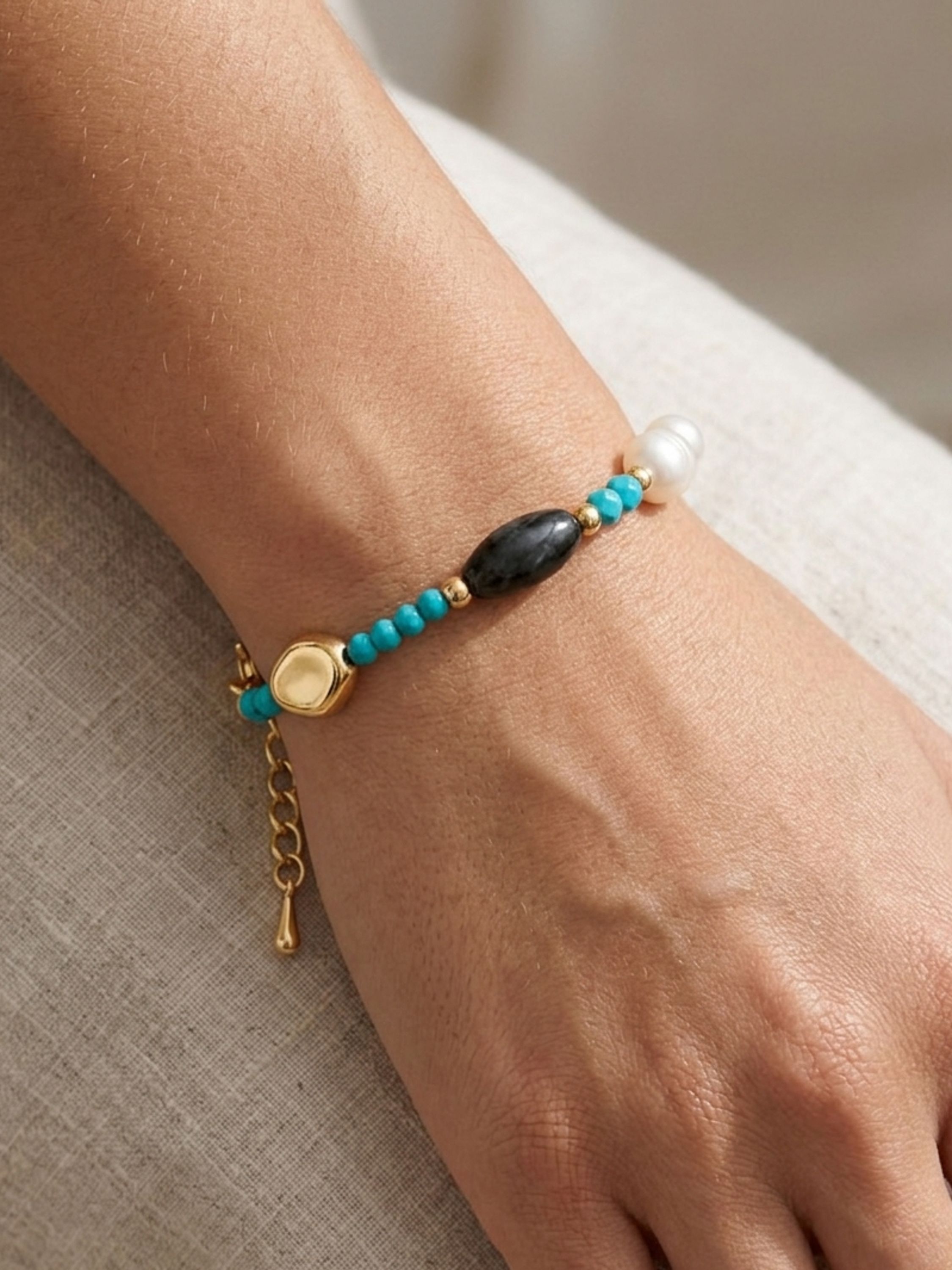 Jon Richard Turquoise Beaded Bracelet