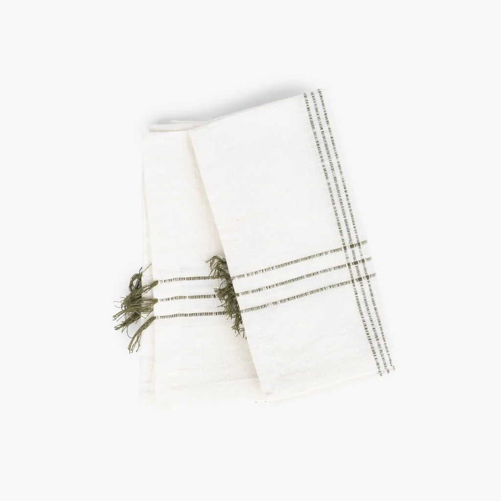 Conjuntos de 2 Guardanapos Bege e Verde 45x45 SOFT NATURE