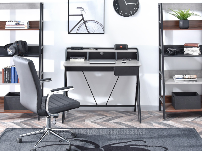 Biurko dla ucznia gracza asgard czarne-beton styl loft