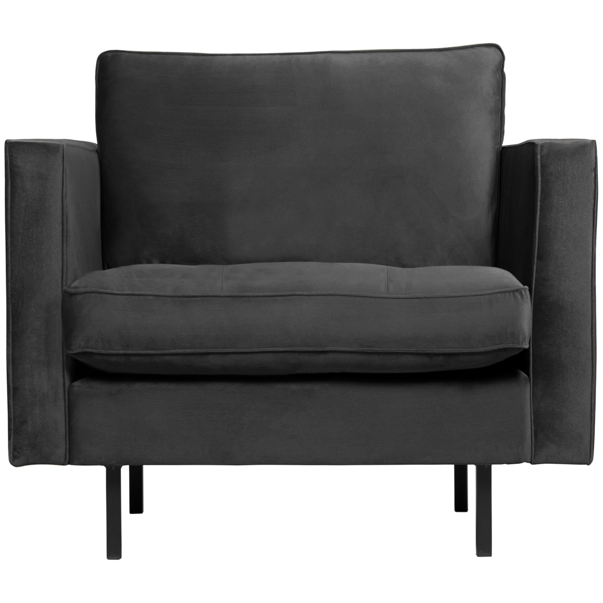 WOOOD classic fauteuil Rodeo - Velvet - Antraciet - 83x98x88
