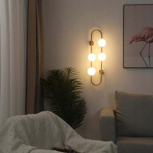 Lampa Ścienna Kinkiet Złoty Gold Salon Szklane