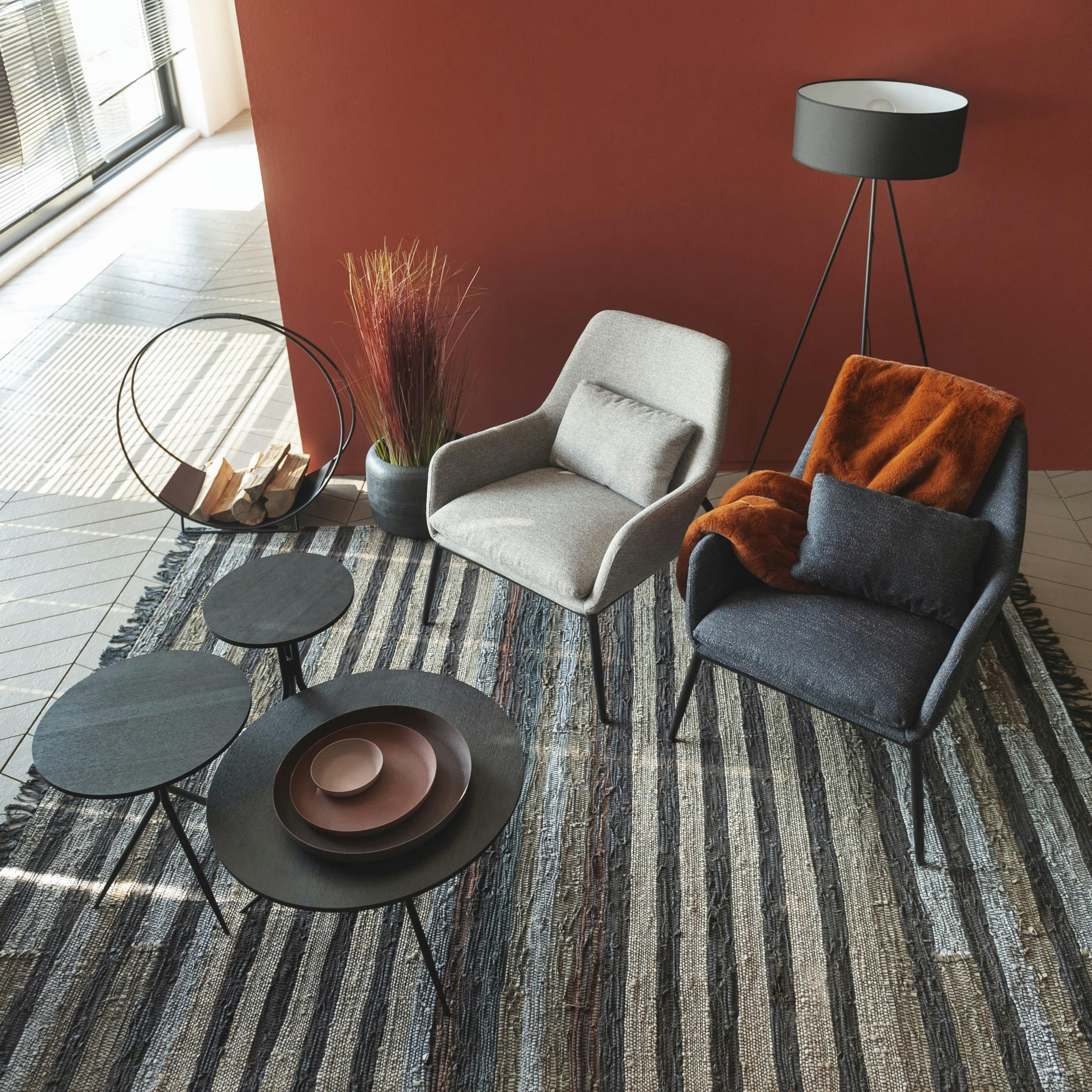 HAILEY - Fauteuil en tissu gris