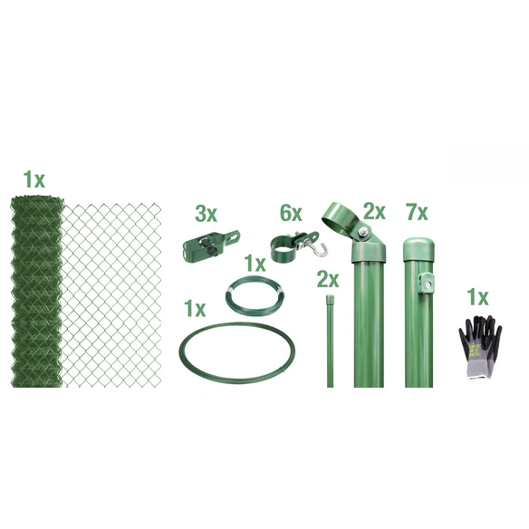Set Maschendrahtzaun, »Maschendraht«, LxH: 1500x125 cm, grün