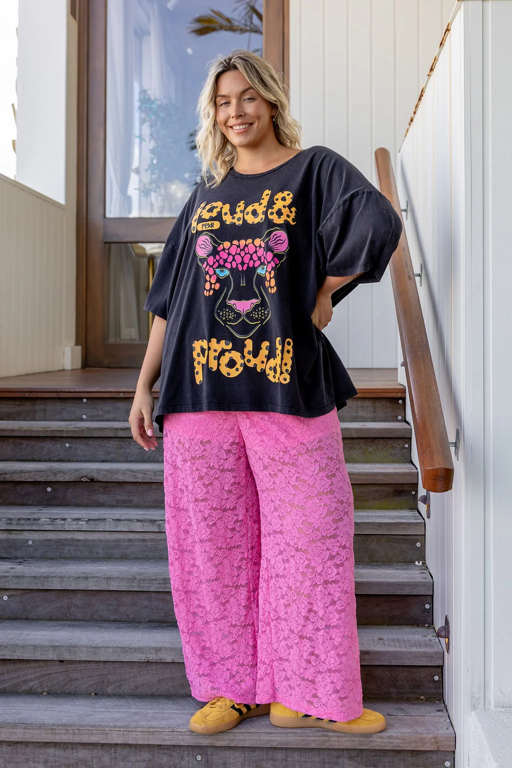Honey Lace Pant in Pink