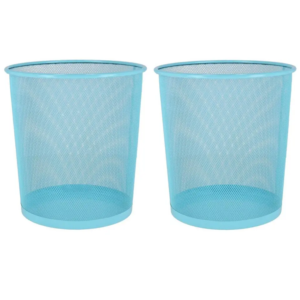 Gerimport Prullenmand - blauw - 9L - metaal