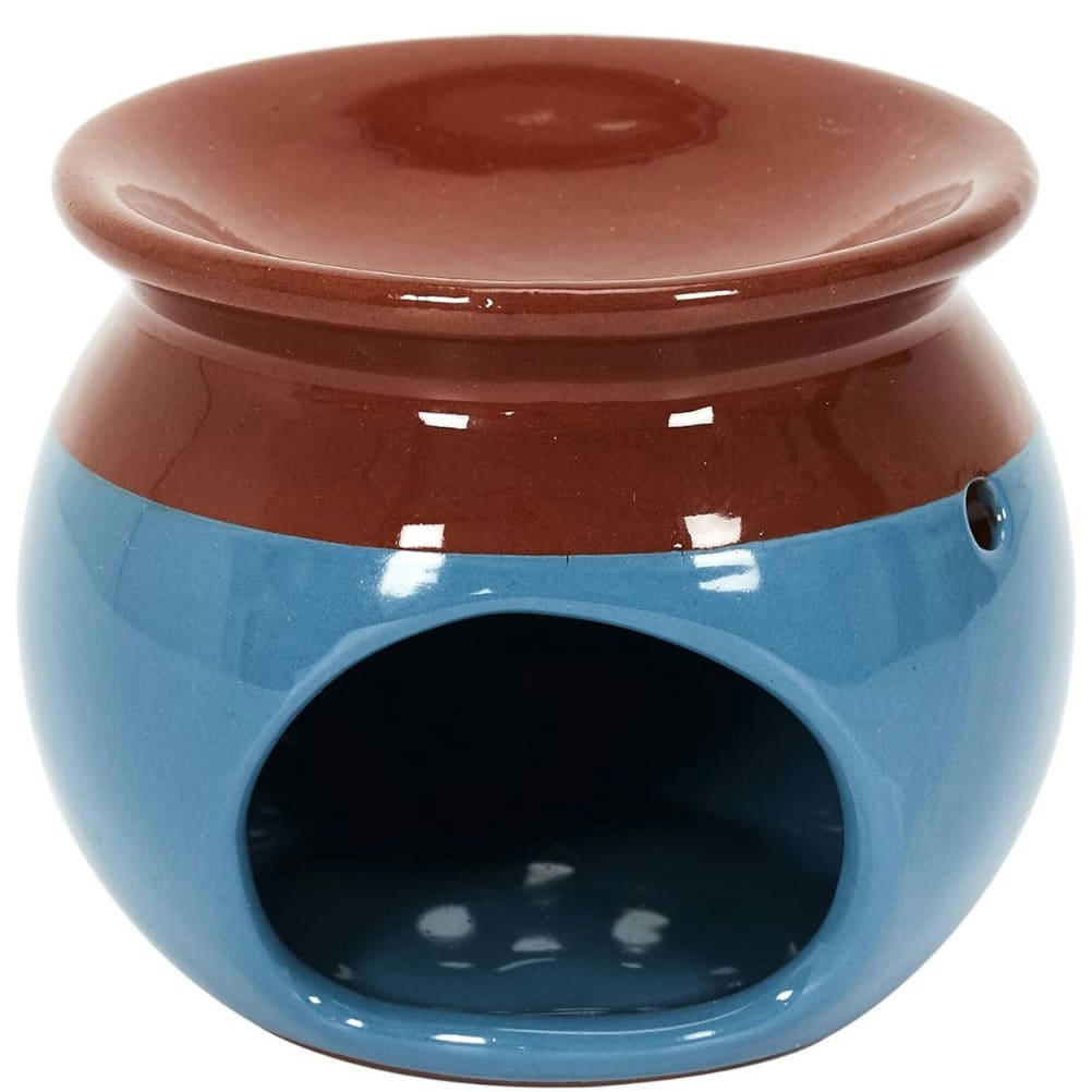 - Brûle parfum bicolore bleu et brun