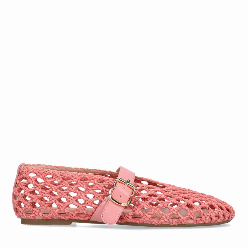 Manfield Roze gevlochten ballerina's
