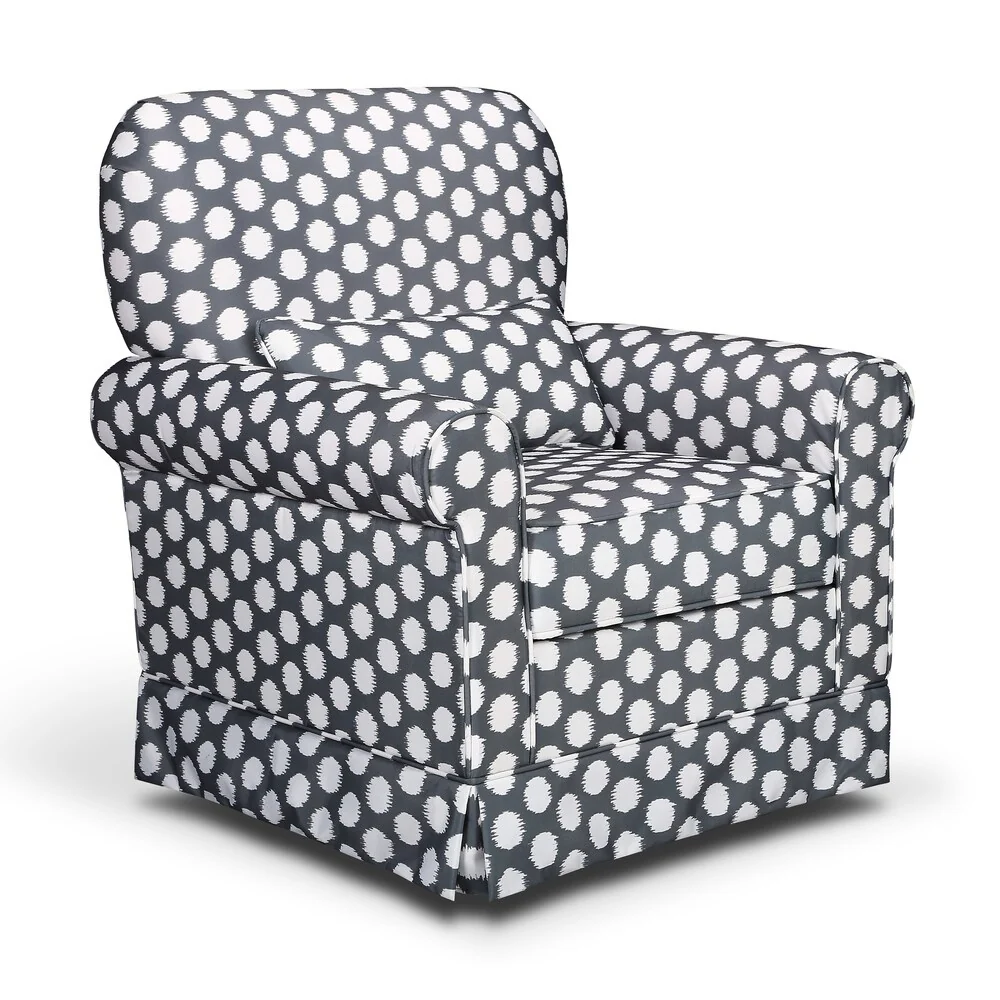 Storkcraft Polka Dot Upholstered Glider with Reversible Lumbar Pillow