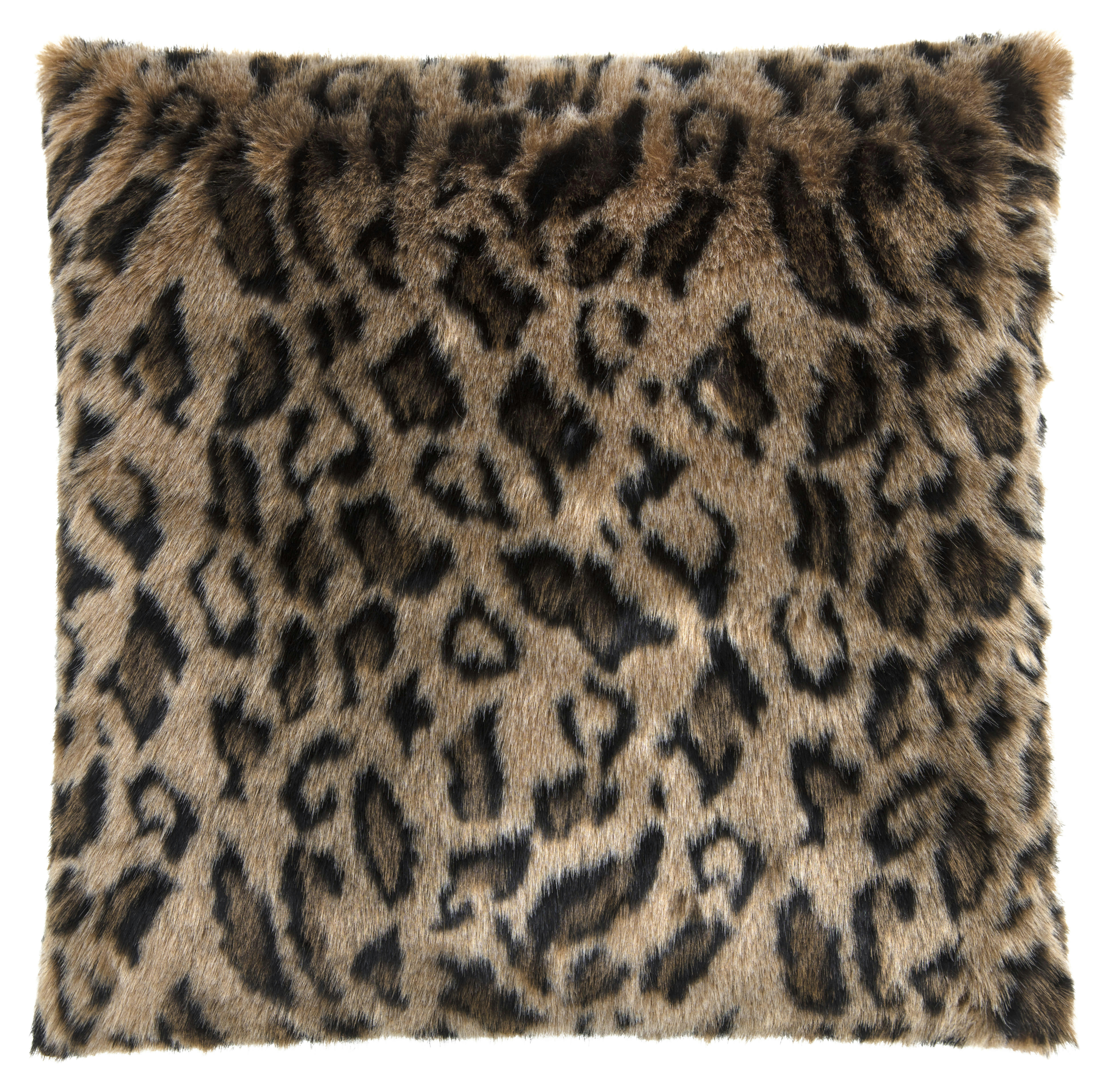SKINS - Housse de coussin fausse fourrure leopard 50x50