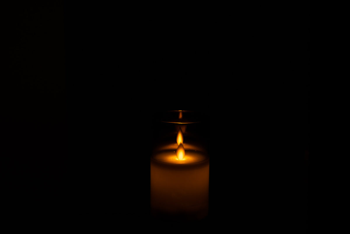 J-Line lamp Blinkend - glas - grijs - small - LED lichtjes
