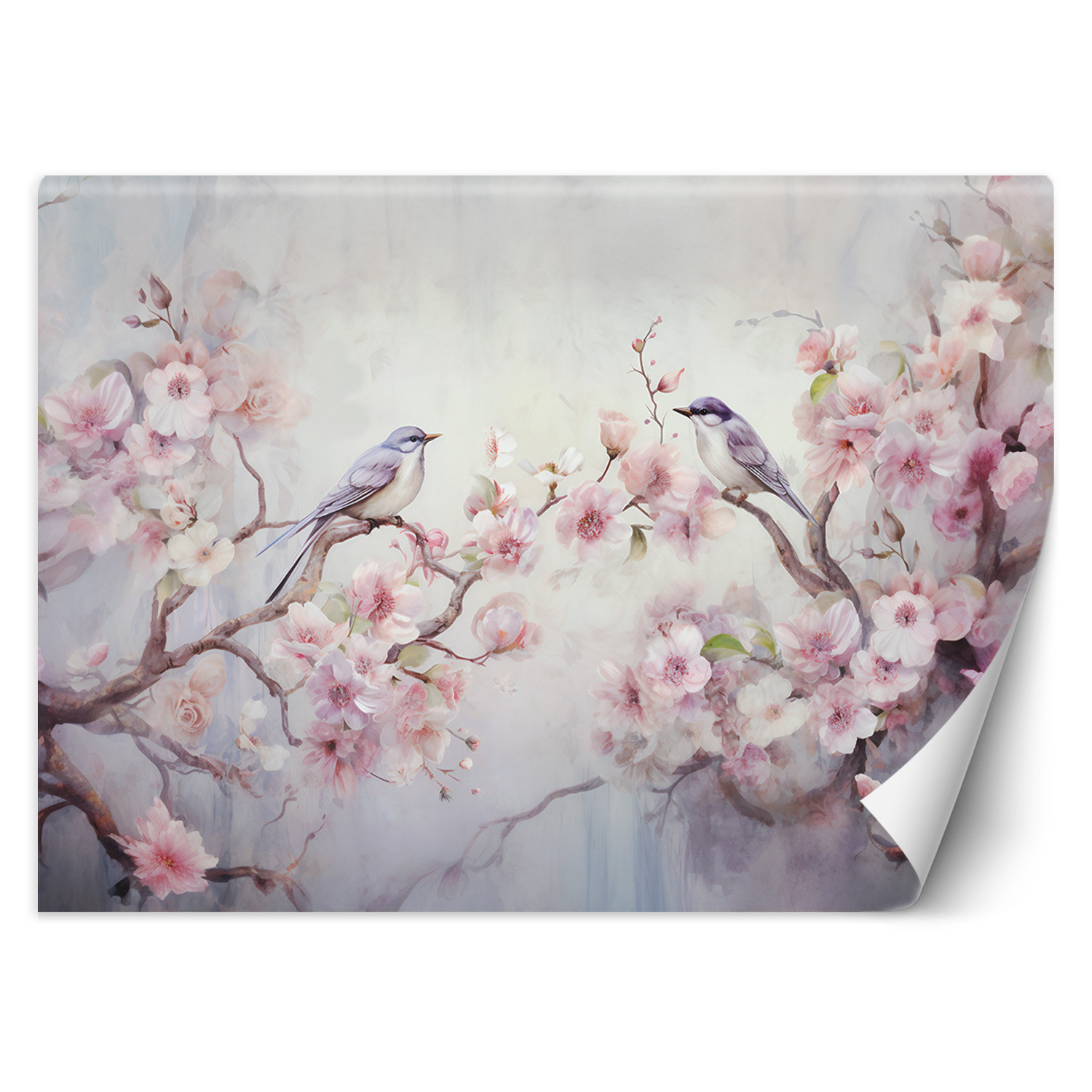 Feeby Fototapeta, Ptaki i kwiaty Shabby Chic 150x105