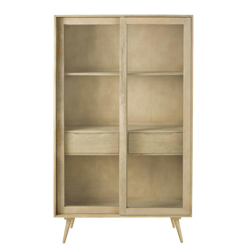 Trocadero - Vitrine vintage 2 portes finition vieillie et grisée