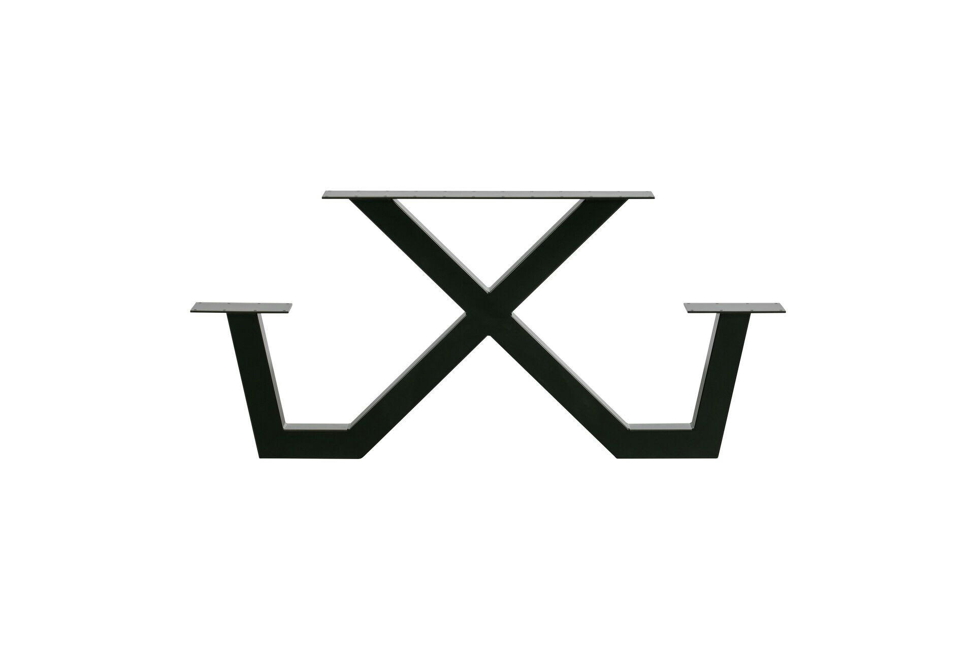 TABLO - Pietement table de picnique extérieur en métal noir