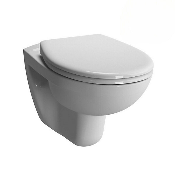 Pack Bati-support Geberit Duofix 112cm   WC suspendu Vitra Normus   Abattant softclose   Plaque blanche (NormusGeb1)