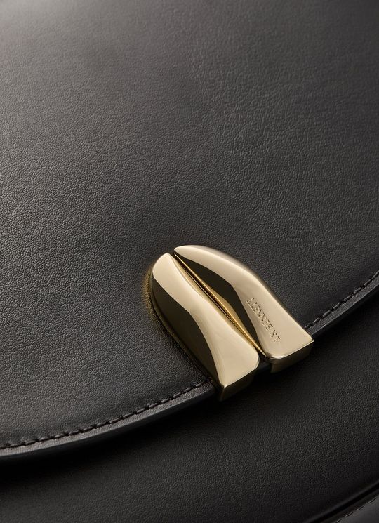 Jodie Black Smooth Leather Oloid Crossbody Bag