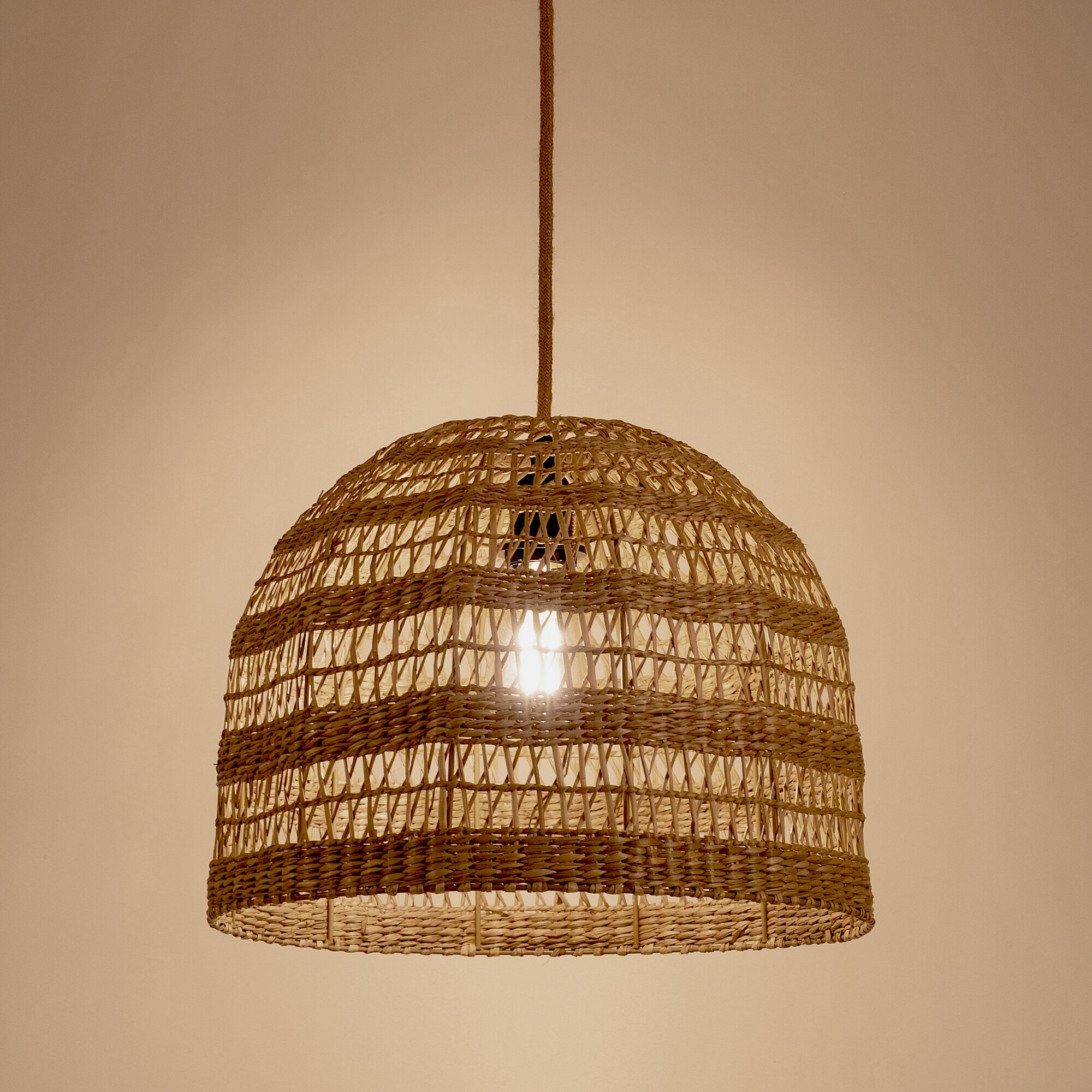 EMILE - Suspension non électrifiée en jonc de mer D43cm - naturel