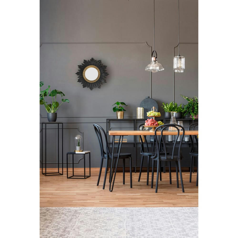 SEILLANS - Miroir soleil D33 cm noir / or