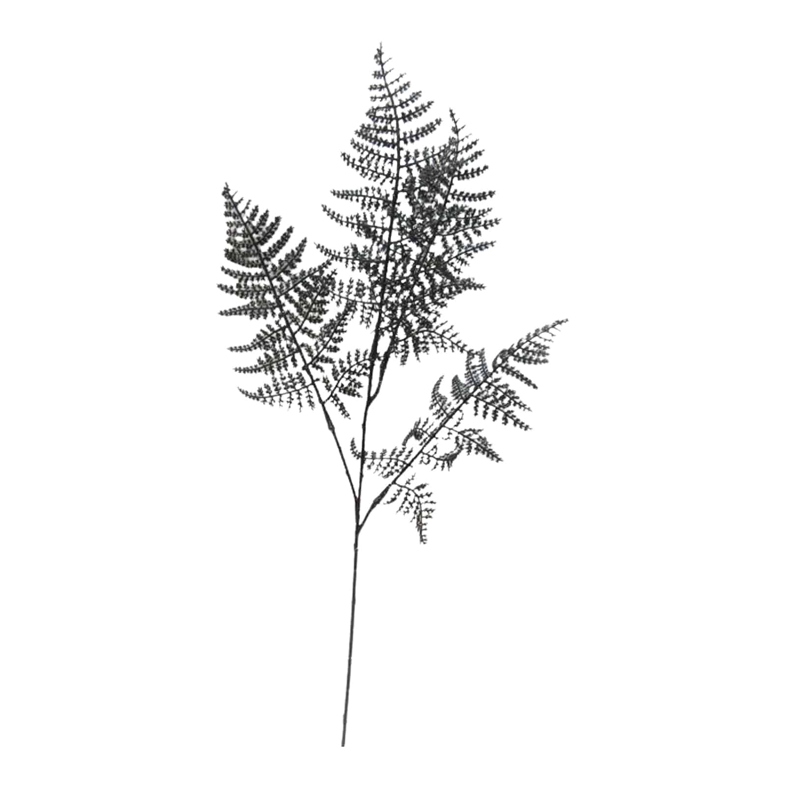 Glitzer-Kunstzweig Farn Schwarz,L 880 mm