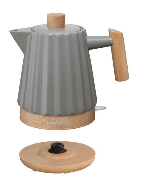 Czajnik elektryczny ceramiczny1,5 l, ciemnoszary RK0092