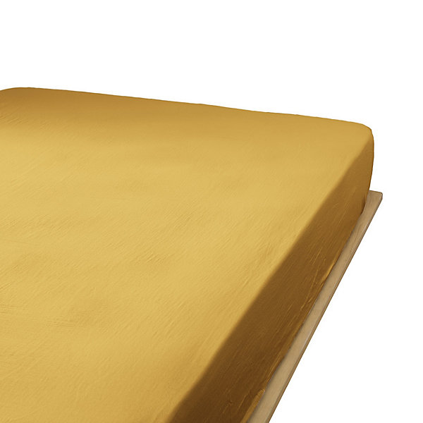 Drap housse 160x200 cm en Gaze de coton Safran