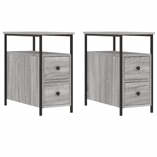 NNEVL Bedside Cabinets 2 pcs Grey Sonoma 30x60x60 cm Engineered Wood
