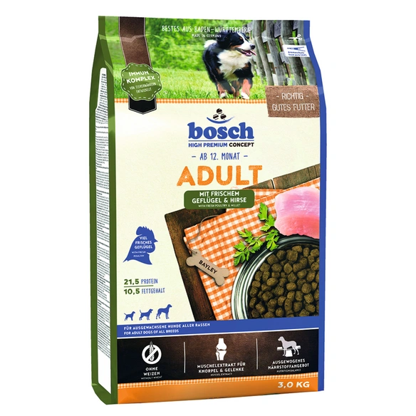 Hundetrockenfutter »Adult«, 3 kg, Geflügel/Hirse