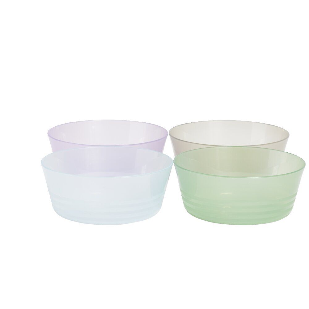 Lot de 4 bols pour enfant en plastique coloré Ø12xH.4,5cm