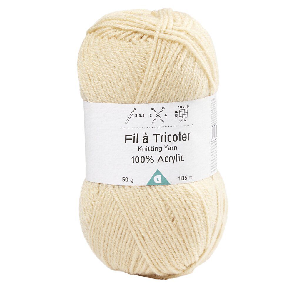 Fil à tricoter acrylique 50g beige