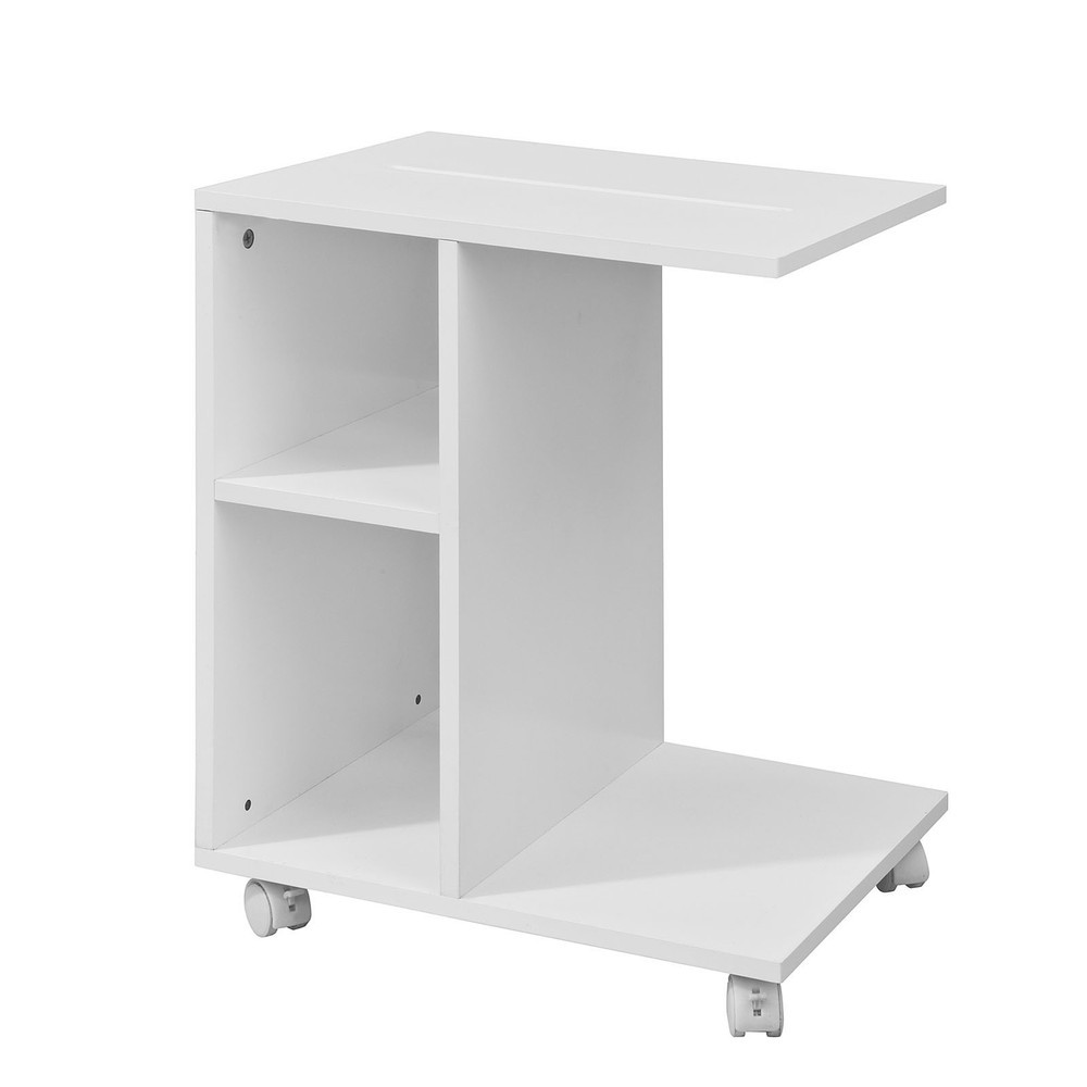 SoBuy Stolik kawowy z 2 półkami Biały 45x35x58cm Nowoczesny FBT48-W
