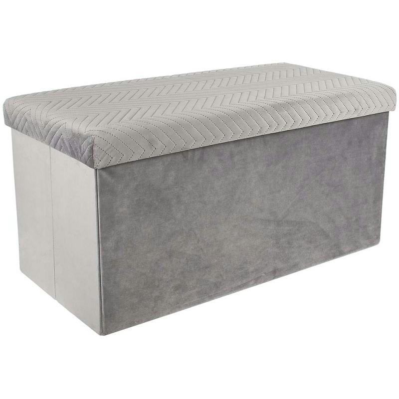 - Banc coffre pliable Zig zag gris