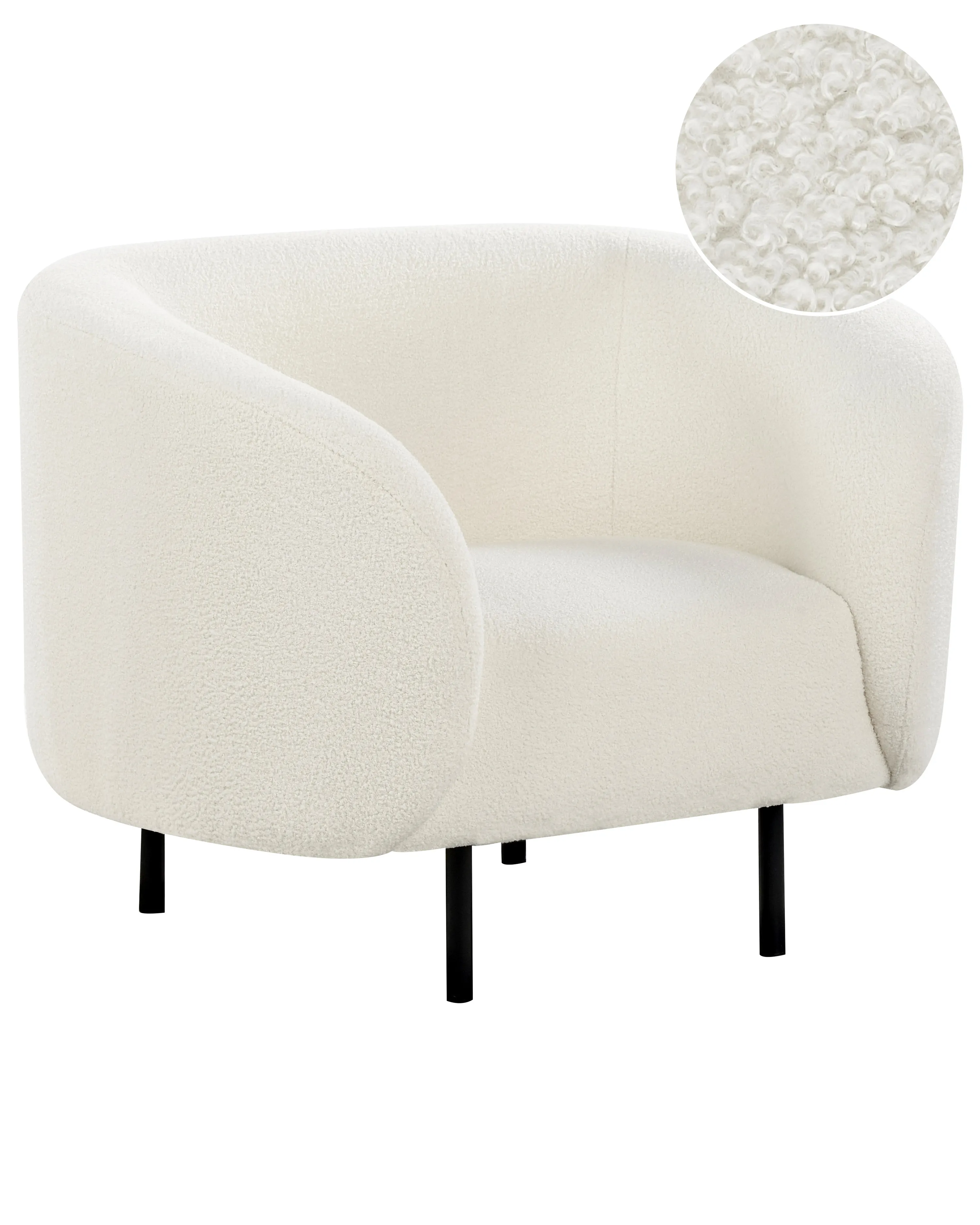 Armchair LOEN Boucle White