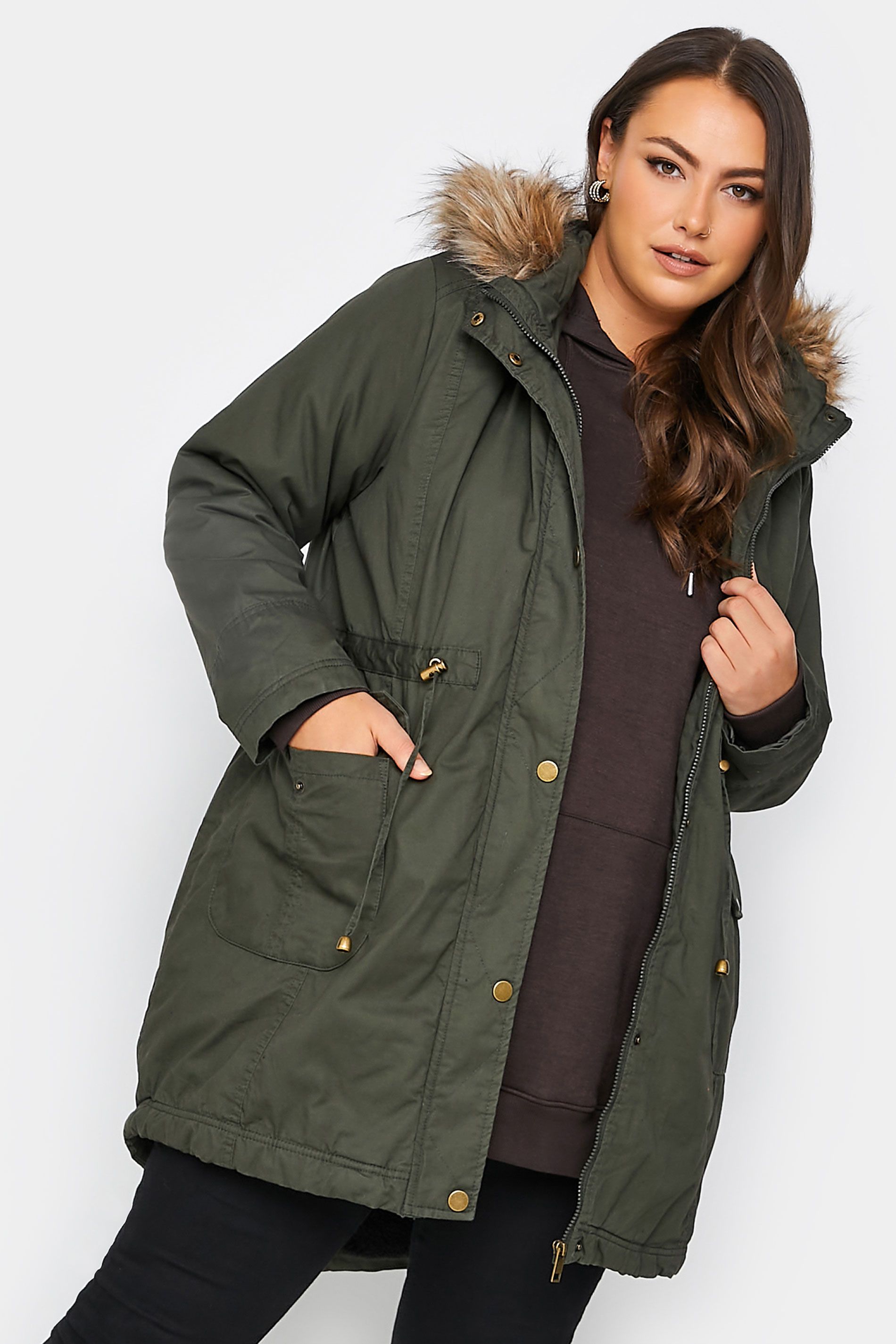 Yours Long Sleeve Pocket Parka