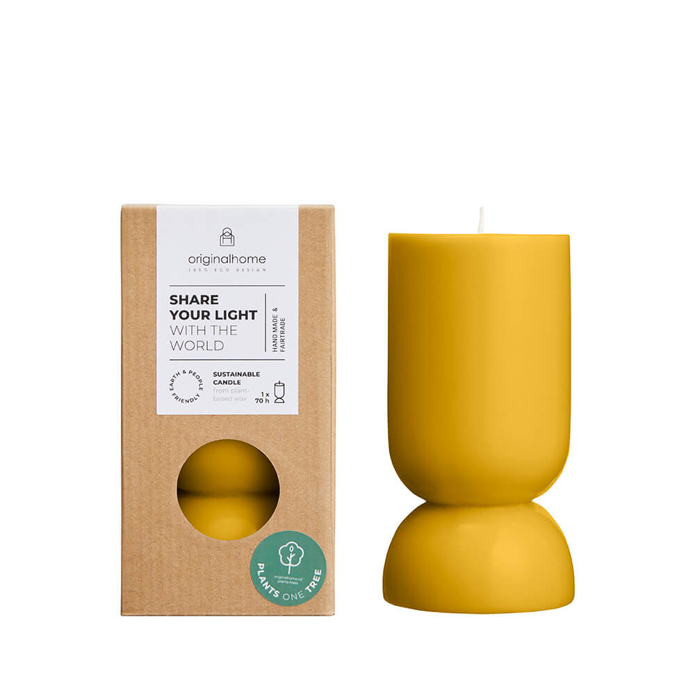 Originalhome kaars organische vorm - geel - S