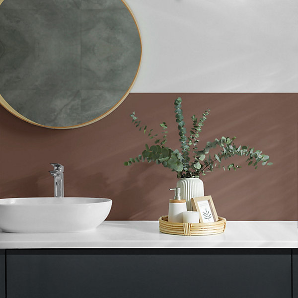 Panneau Mural PVC Wallfluent 50x50 cm Couleur Marron 4 pièces