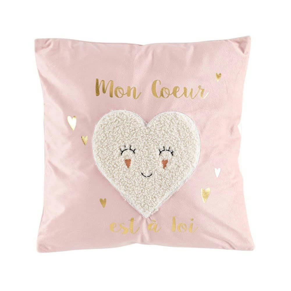 LILYLOVE - Coussin effet velours métallisé sherpa 40x40cm