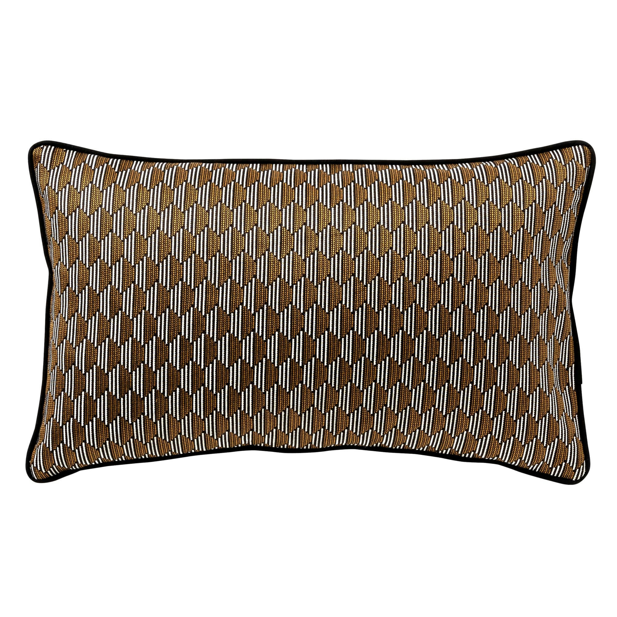 - Housse de coussin noir en coton, rayonne et polyester-30x50 cm avec mo