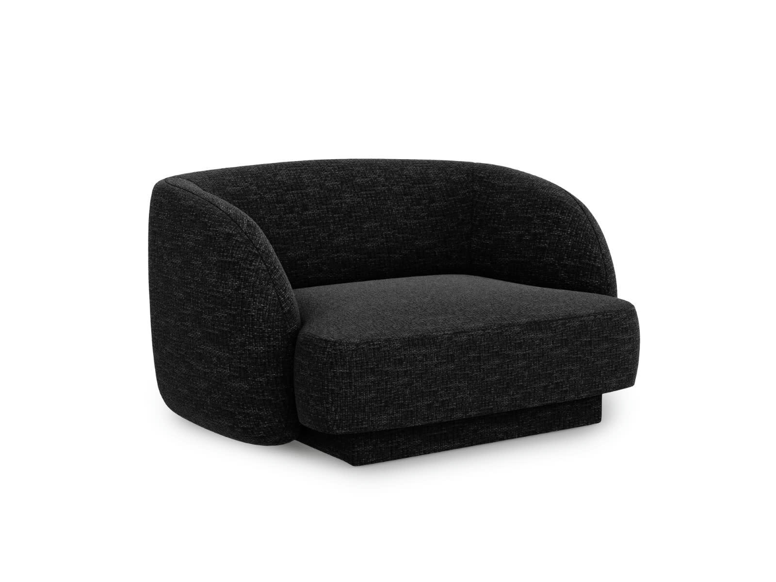 MILEY - Fauteuils en tissu chenille noir