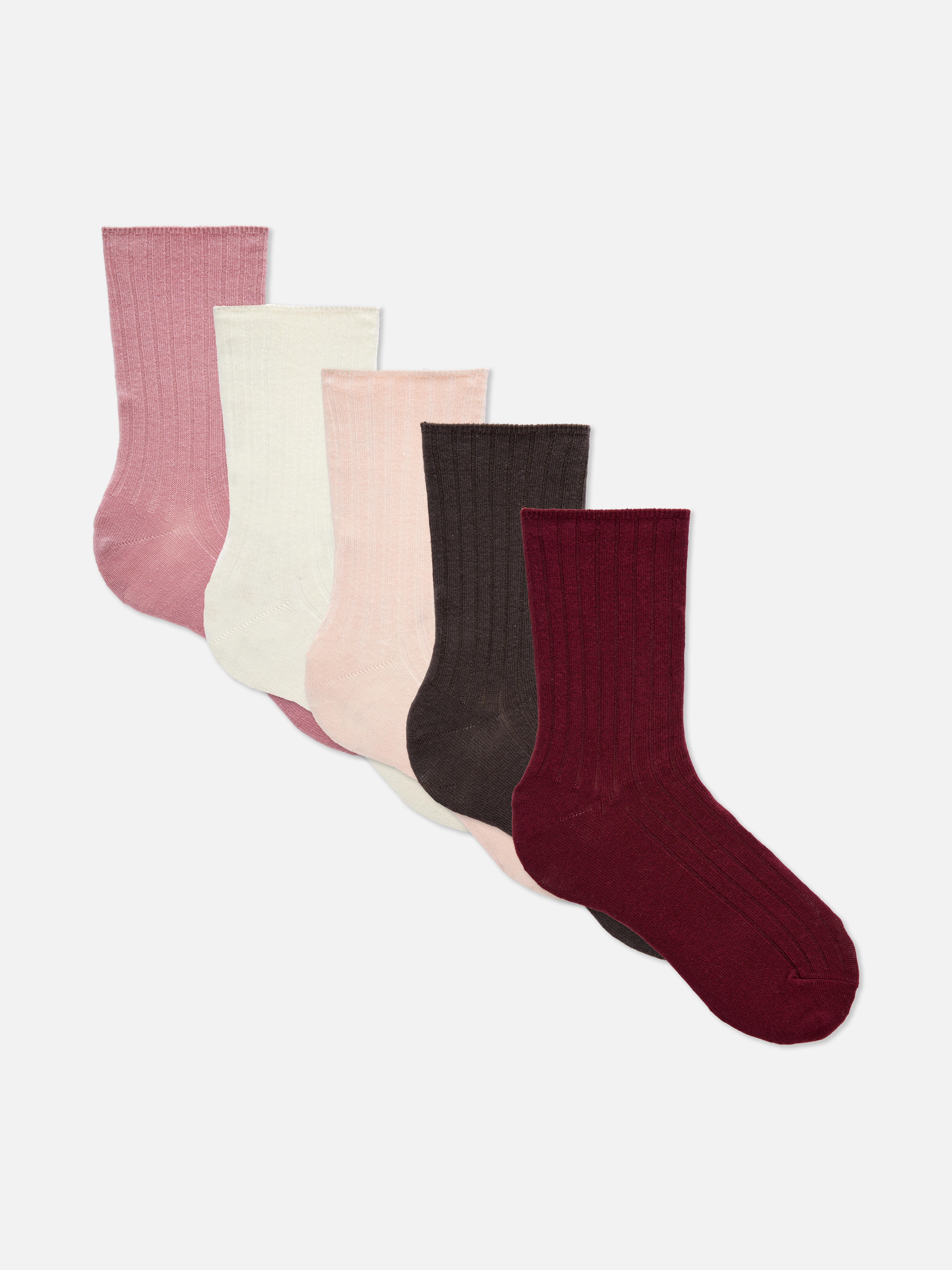 5pk Cotton-Rich Mixed-Color Crew Socks