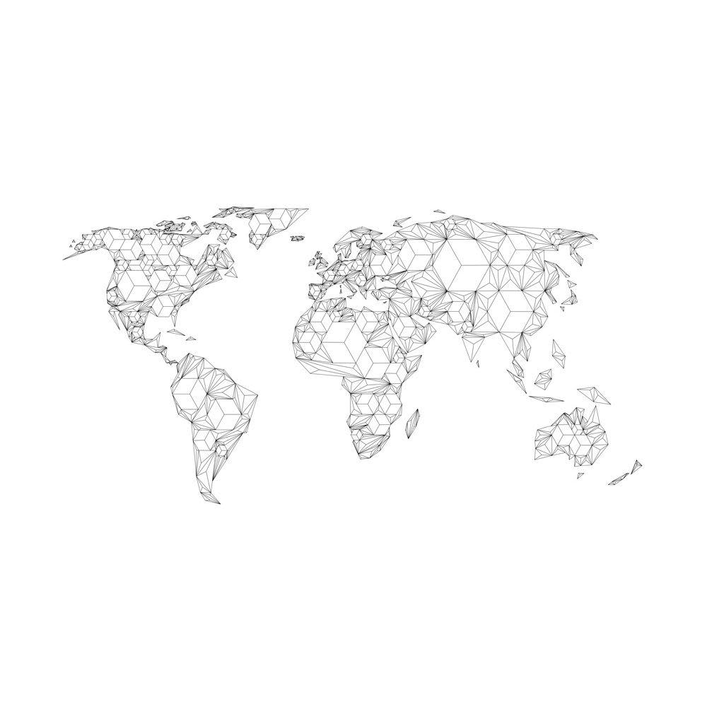 - Papier peint panoramique carte du monde white solids 400x309 cm