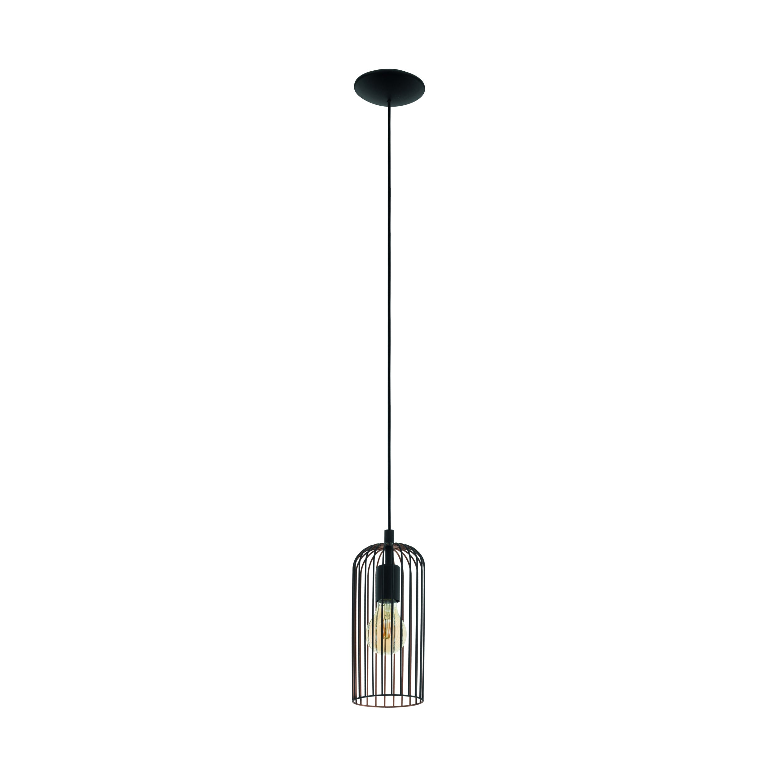 EGLO hanglamp Roccamena - 13 cm - e27 - zwart/koper