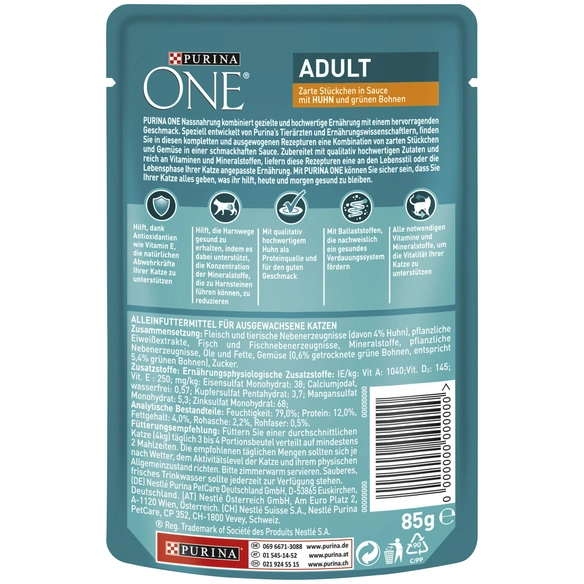 Katzen-Nassfutter, 85 g, Huhn/Bohnen