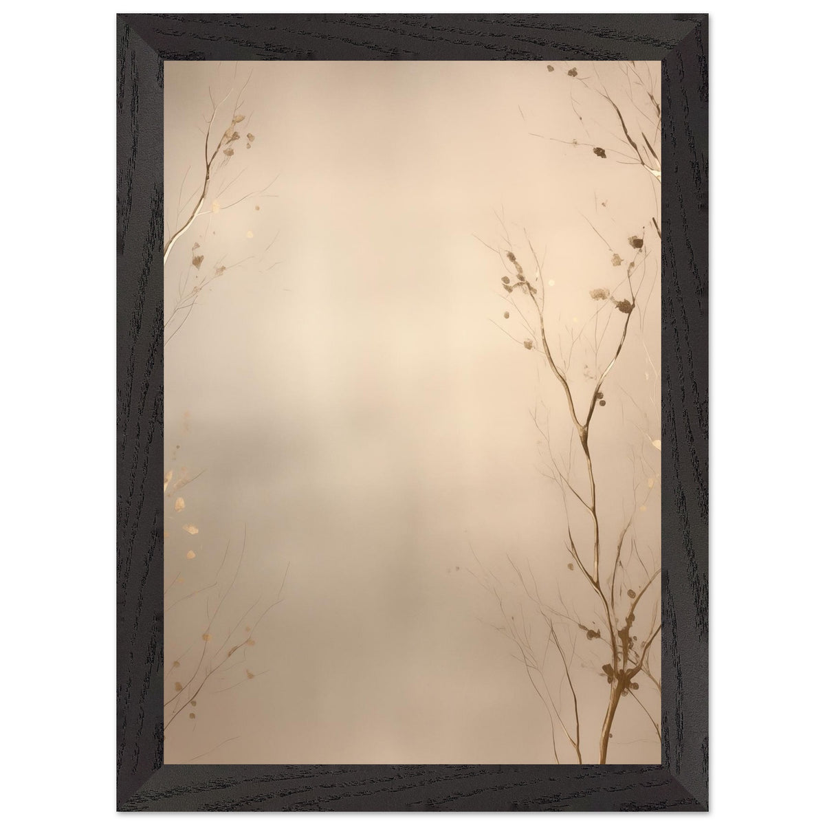 Artfulprints Poster met Lijst Abstract - Golden leafs  - A4 21x29.7 cm - Goud