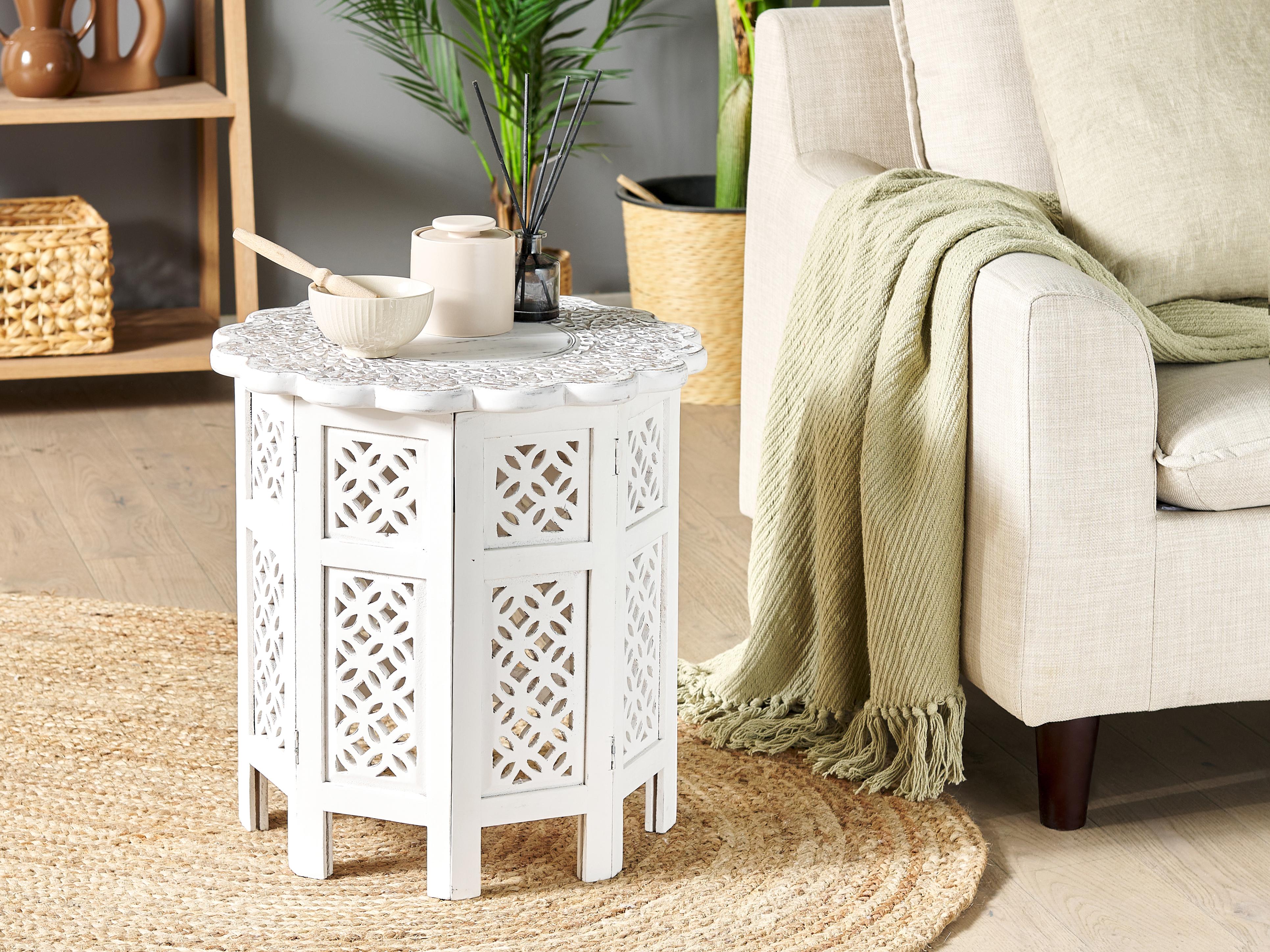 Side Table BADHI Mango Wood White