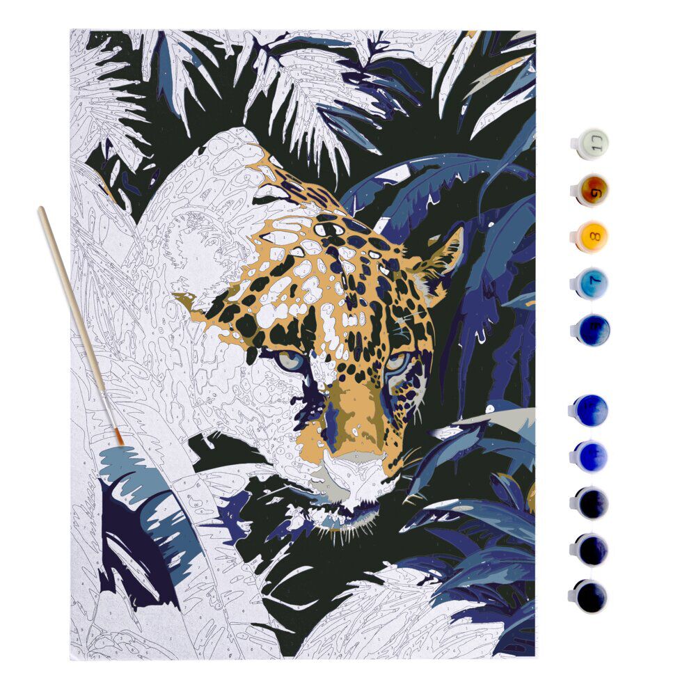 Kit peinture numéro avec pinceau et peintures 30x40cm (2 modèles)