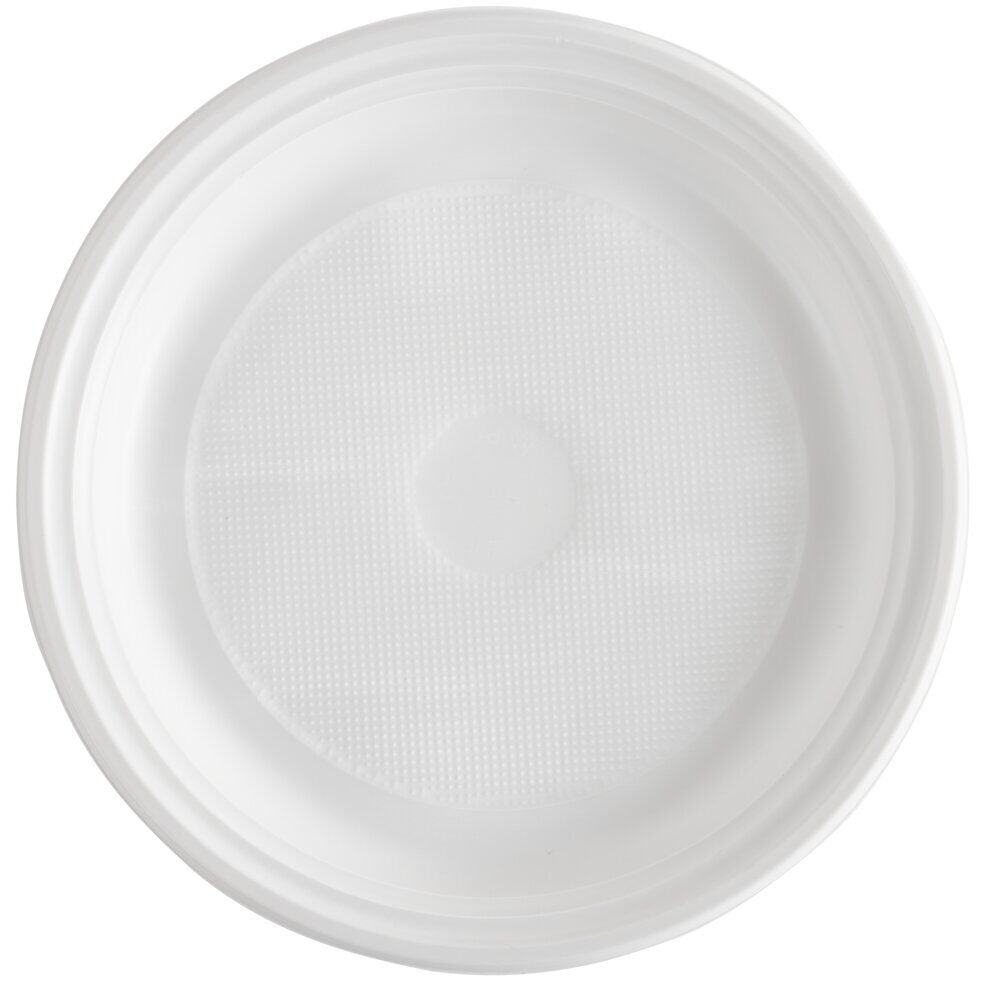 Assiette plastique x50 ronde réutilisable blanche Ø20,5cm