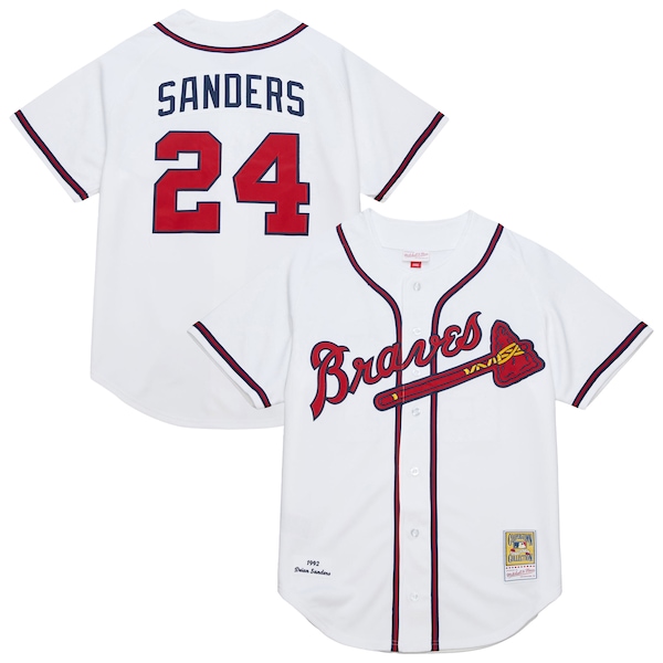 Deion Sanders Atlanta Braves  Cooperstown Collection 1992 Authentic Jersey - White
