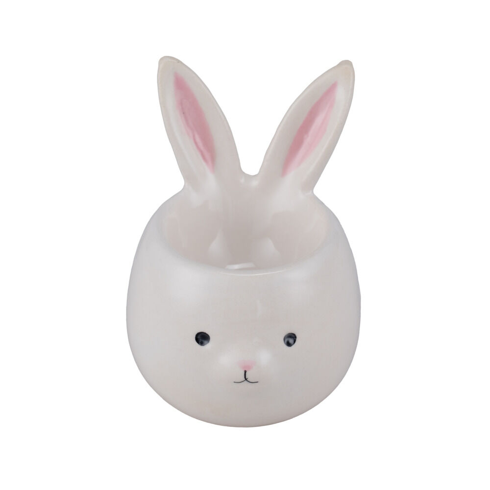 Coquetier forme lapin blanc Ø7xH9cm